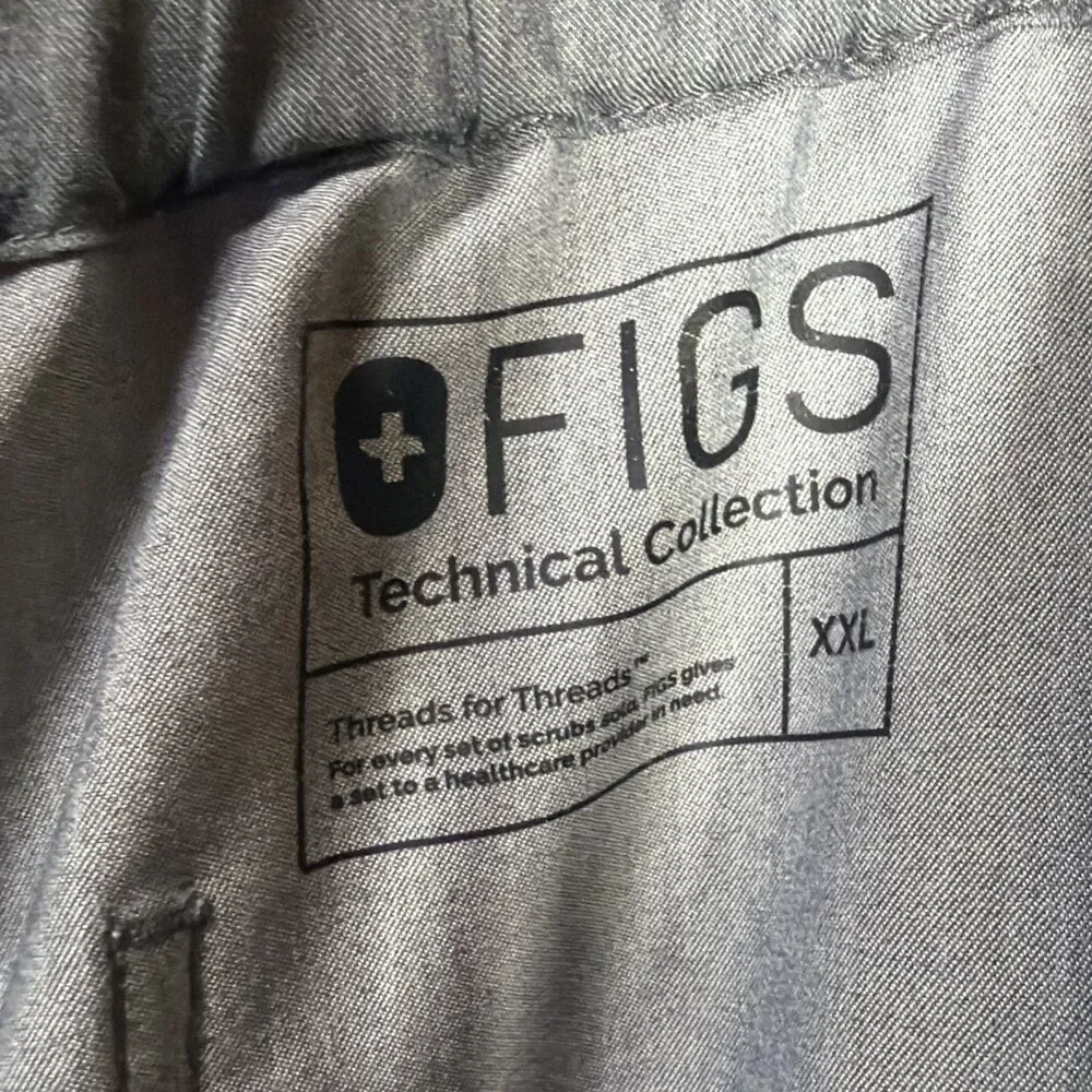 FIGS Men's Pisco Basic Scrub Pants Elastic Waistband Straight Leg Pockets 2XL